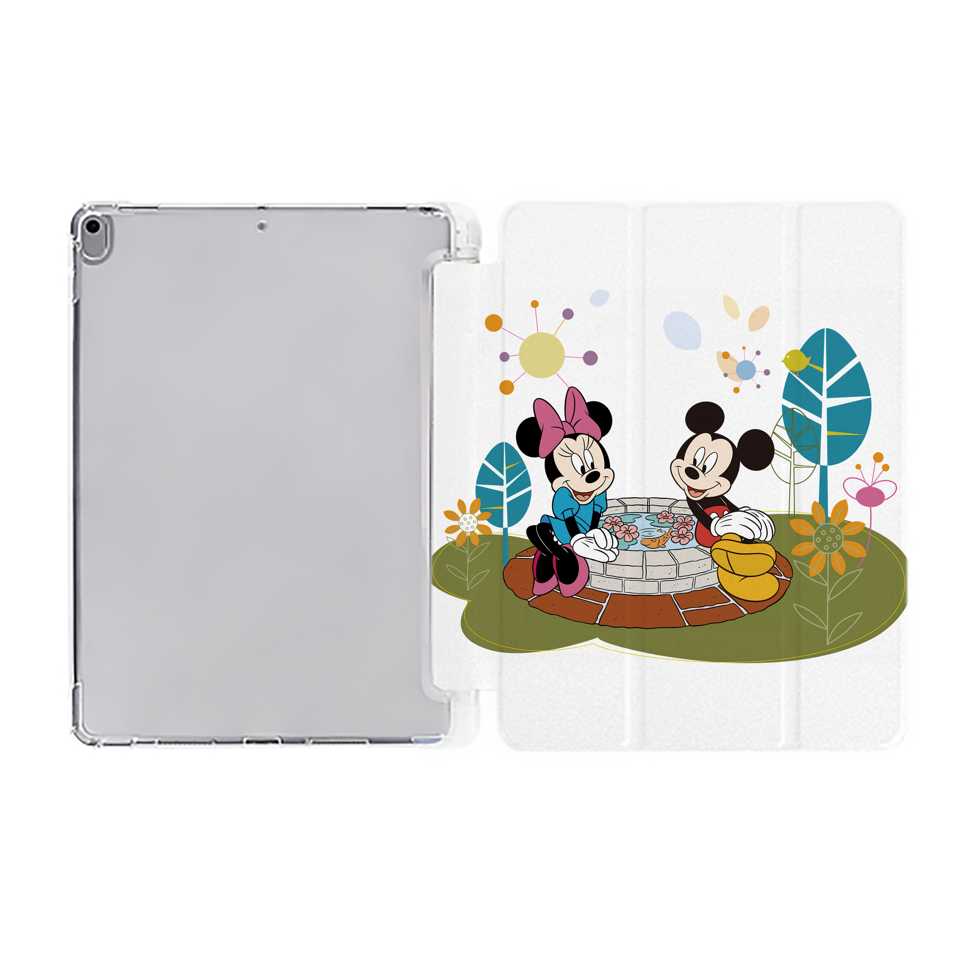 （画像用） ミッキーマウス Mickey Mouse IPad ケース ペン収納付き 三つ折りスタンド PUレザー×シリコン 対応機種9.5/10.5/10.9インチ